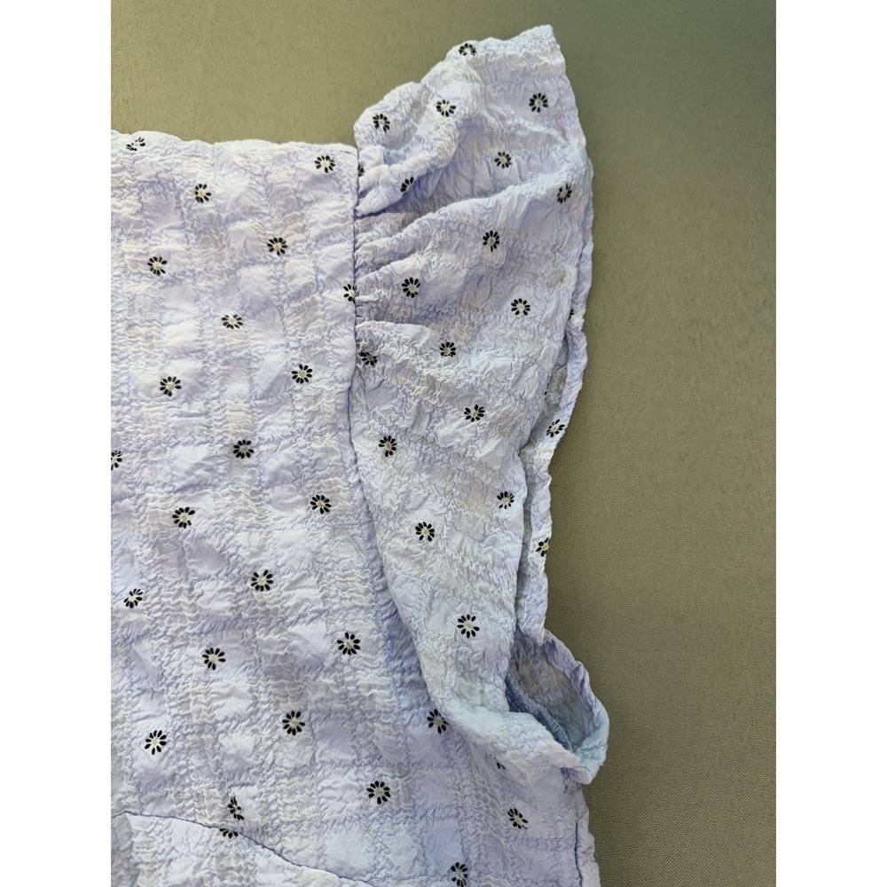 Entro Embroidered Boho Babydoll Blouse Blue Lined Floral Hippie Cottage Core 1X - Picture 5 of 10
